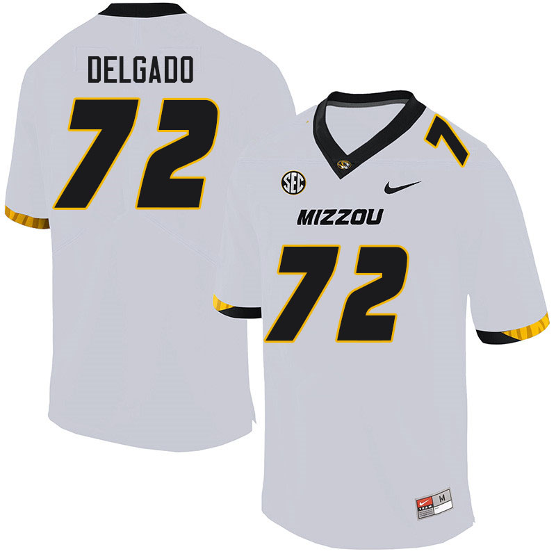 Men #72 Xavier Delgado Missouri Tigers College Football Jerseys Sale-White - Click Image to Close